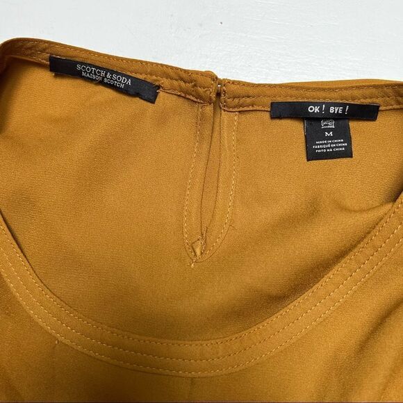 NEW Scotch and Soda Front Pleat Lonh Sleeve Top in Marigold Medium - Picture 5 of 6